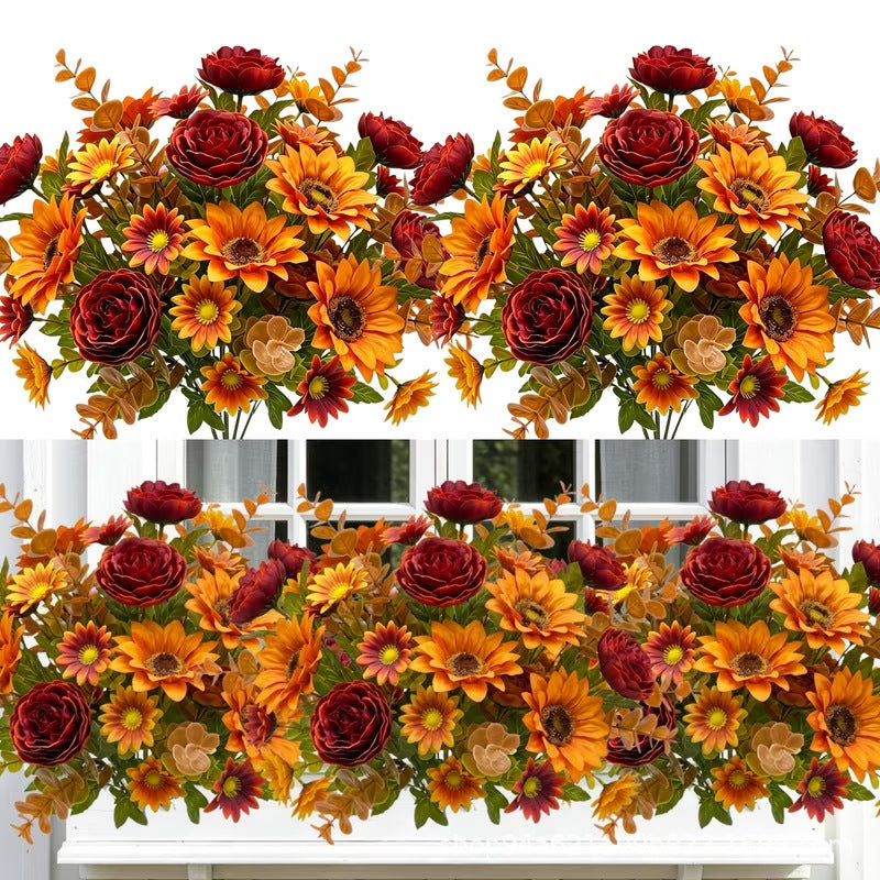32 cm Sonnenblumenstrauß, Kunststoff, 6 Blüten, moderne Dekoration