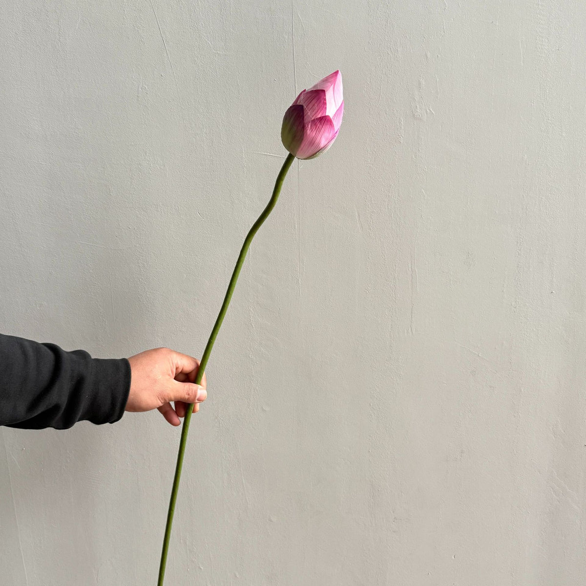 Künstliche Seerose, einzelne Stange mit Blatt und Lotosblüte, 80 cm, Seidenstoff, für Innen- und Außenbereich