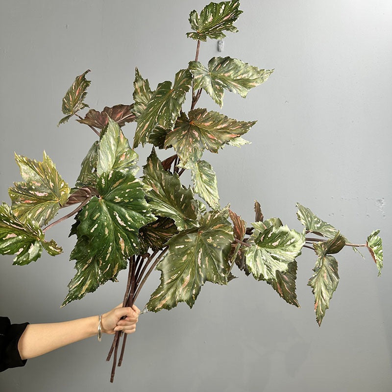 Künstliche Begonien-Busch, 71 cm hoch, 31 cm breit, Plastik, für Innen- und Außenbereich, Dekoration