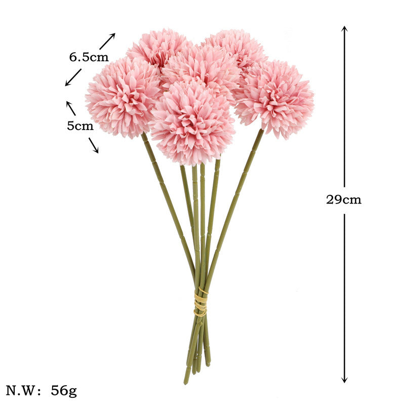 Künstliche Pompon-Chrysantheme, 10 Einzelstiele mit je 1 Blüte, Stoffblüten in Macaron-Farben, für Hochzeit & Dekoration