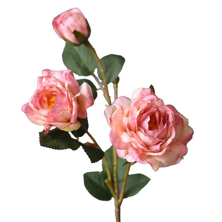 Künstliche Pfingstrose Seidenblume, 53 cm, 3 Blüten, retro ländlich, für Hochzeit Dekoration Shop Fensterbank