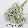 Künstliche Pompon-Chrysantheme, 10 Einzelstiele mit je 1 Blüte, Stoffblüten in Macaron-Farben, für Hochzeit & Dekoration