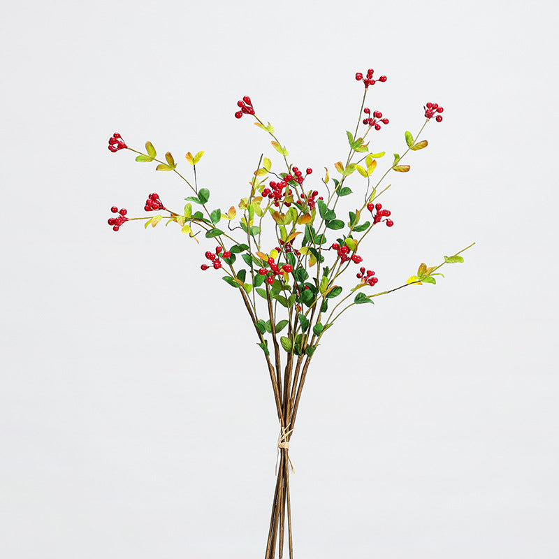 Künstliche Beerengirlande, 6 Stiele mit je 3 Beerenzweigen, 50 cm Länge, für Deko und Floristik