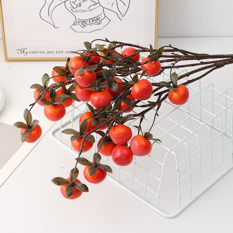 Künstliche Mini-Persimmon-Blüten, Busch mit 14 Blüten, 70 cm lang, aus Schaumstoff, für Hochzeiten, Hausdekoration und Außenbereich