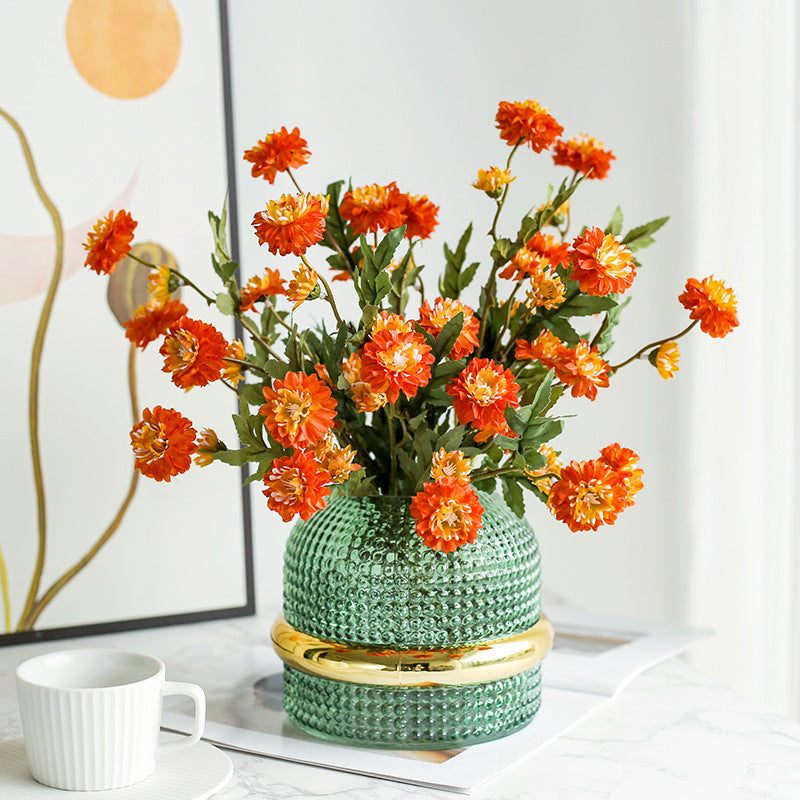 Gänseblümchen Kunstblume, 52 cm, Seidenstoff, 8 Blüten, für Hochzeiten, Outdoor, Hotel und Zuhause