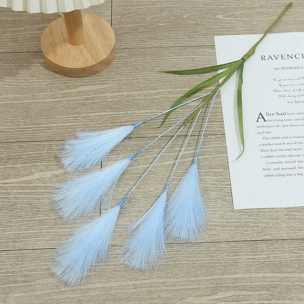 50 cm künstliche Pampasgras-Deko, einzelne Stange, modern, für Hochzeit & Innenraum, 5 Verzweigungen