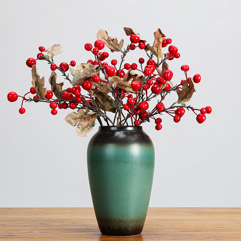 Künstlicher Glücksfrucht-Busch mit 18 Blüten, 49 cm, retro Stil, für Innenräume
