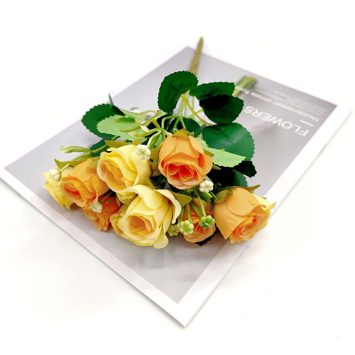 Künstliche Rosenstrauß mit 10 Blüten, 30 cm, moderne Deko für Zuhause