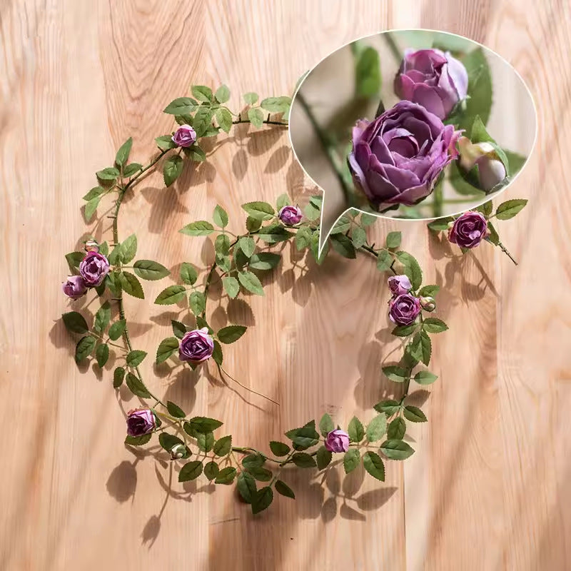 Künstliche Rose Garland, Angus Rose Ranke, 145 cm lang, Seidenstoff, für Hochzeitsdekoration, Wandschmuck