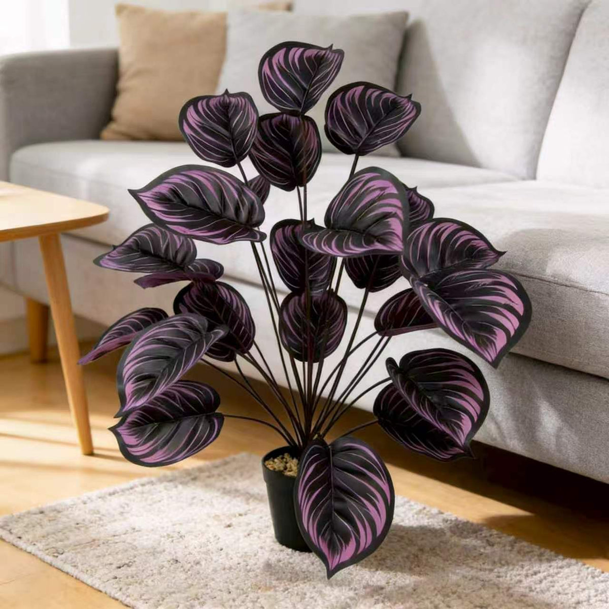 24-blütiger Kunststoff-Veilchenstrauß, 85 cm, für Innen- und Außendekoration, Hochzeiten, Geschäftsräume
