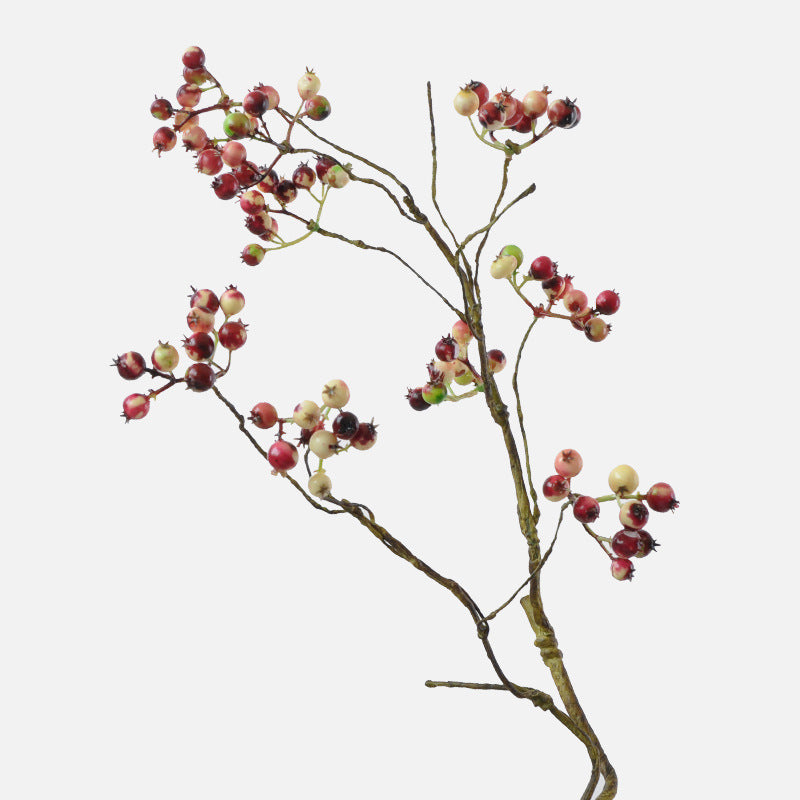 Künstliche Blaubeer-Beerenzweig, Einzelzweig mit 9 Beerenbüscheln, Schaumstoff, biegbar, für Hochzeit und Wohndeko