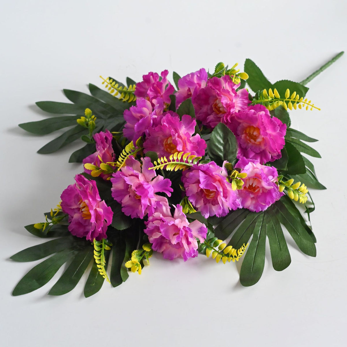 Künstliche Pfingstrosen Strauß, 12 Blüten, 52 cm Höhe, aus Seidenstoff, für Hochzeiten und Innendekoration