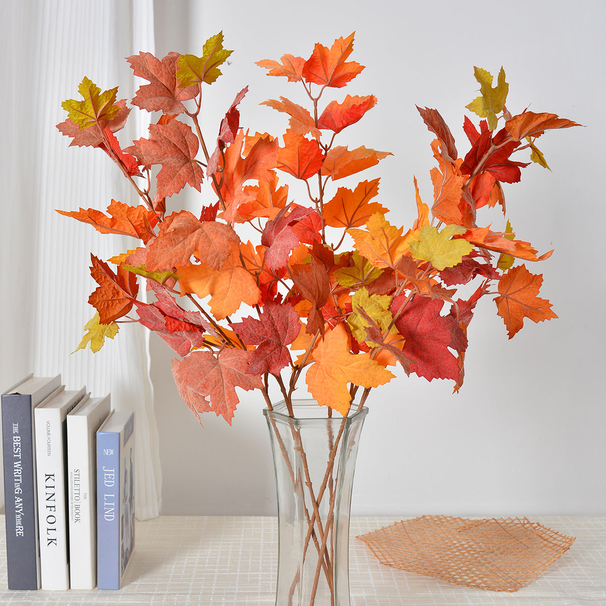 Künstlicher Ahornzweig, 70 cm, Einzelstamm ohne Blumentopf, für Hochzeiten, Innenraumdekoration und kommerzielle Räume