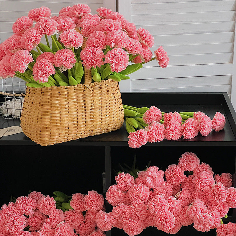 Künstliche Nelken Bouquet aus Seidenstoff, 10 Blüten, 35 cm hoch, für Wohnaccessoires und Dekoration