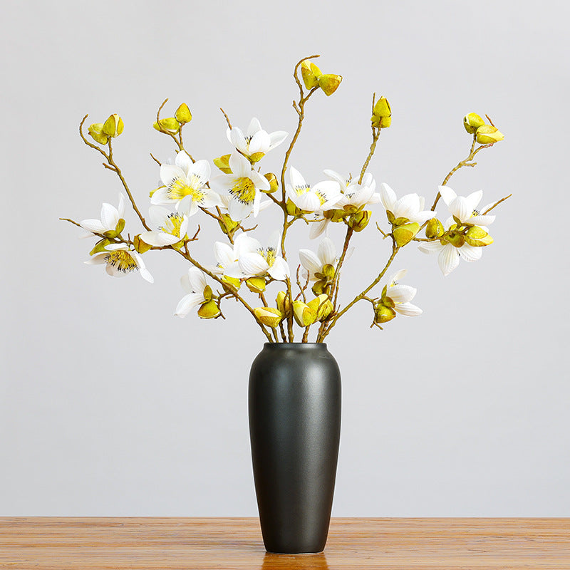 Künstliche Baumwollblüte, Einzelner Stiel mit 11 Blüten, 90 cm lang, für Innendekoration, Hochzeiten und kommerzielle Räume