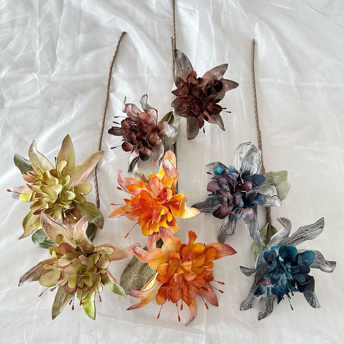 Künstliche Wildblumen, einzelne Stange mit 2 Blüten, 93 cm, für Dekoration, Hochzeit, Ladenlokal