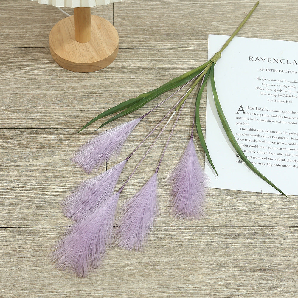 50 cm künstliche Pampasgras-Deko, einzelne Stange, modern, für Hochzeit & Innenraum, 5 Verzweigungen