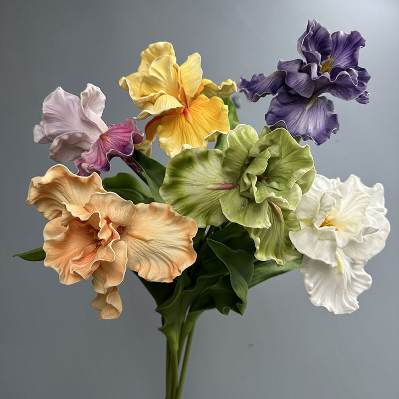 Künstliche Iris aus PU, 64 cm hoch, 15 cm Blütendurchmesser - für Hochzeiten, Büros, Hotels & Wohnaccessoires, 6 Farben