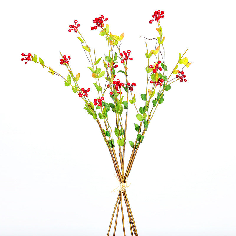 Künstliche Beerengirlande, 6 Stiele mit je 3 Beerenzweigen, 50 cm Länge, für Deko und Floristik