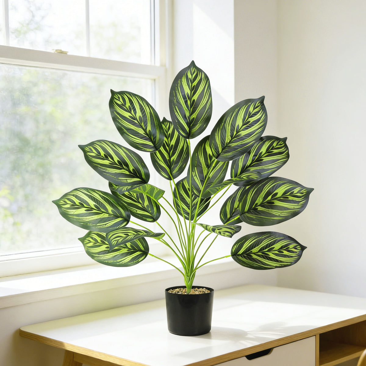 Künstliche Goldkalla Pflanze, 43 cm, PE/PVC, modernes Zimmerpflanzendekor für Wohnung, Büro und Gewerbe