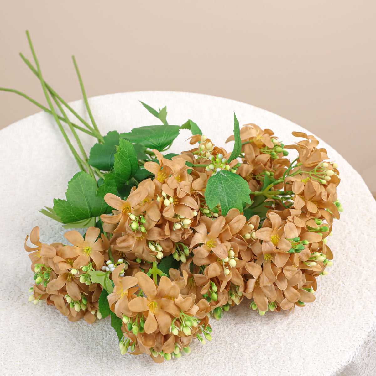 Künstliche Hortensienzweig, Einzelstiel mit 2 Blüten, 70 cm, Seidenstoff, für Hochzeit, Dekoration, Innenbereich