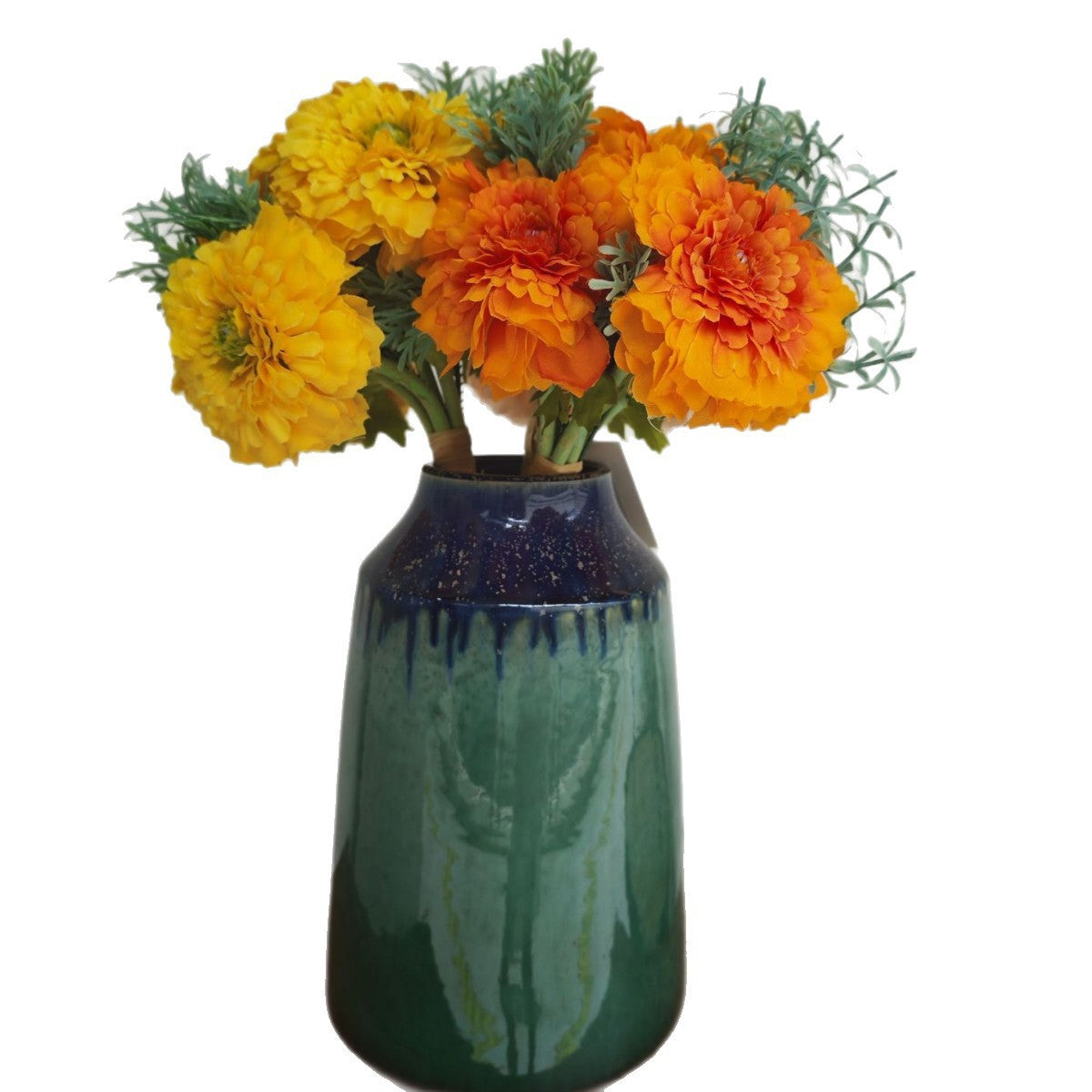 Künstliche Chrysanthemen-Blumenstrauß, 6 Blüten, 30 cm Höhe, aus Seidenstoff, für Zuhause und Gewerbe