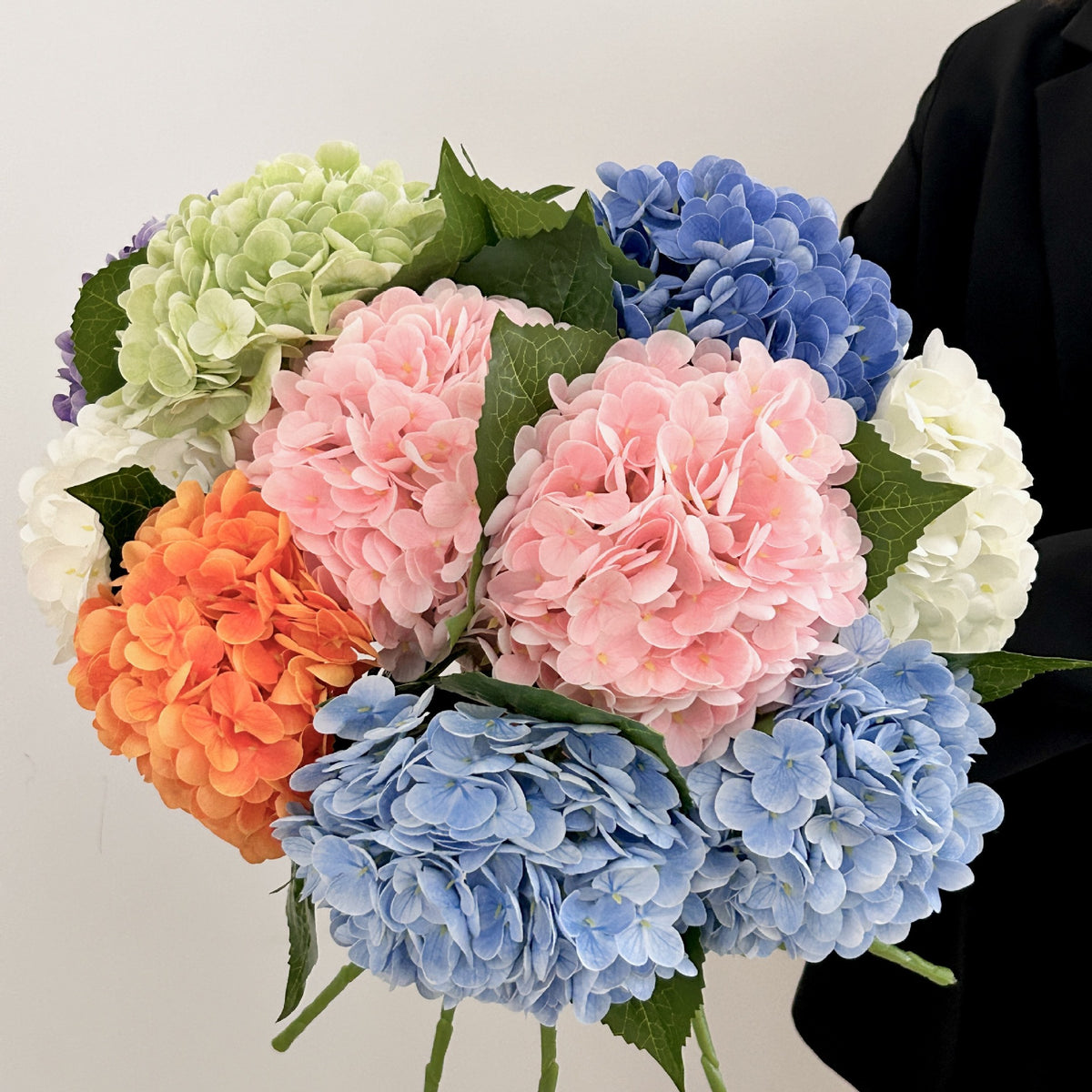 Künstliche Hortensie, 176 Blüten, 51 cm, Seidenstoff, für Hochzeit, Hotel, Dekoration