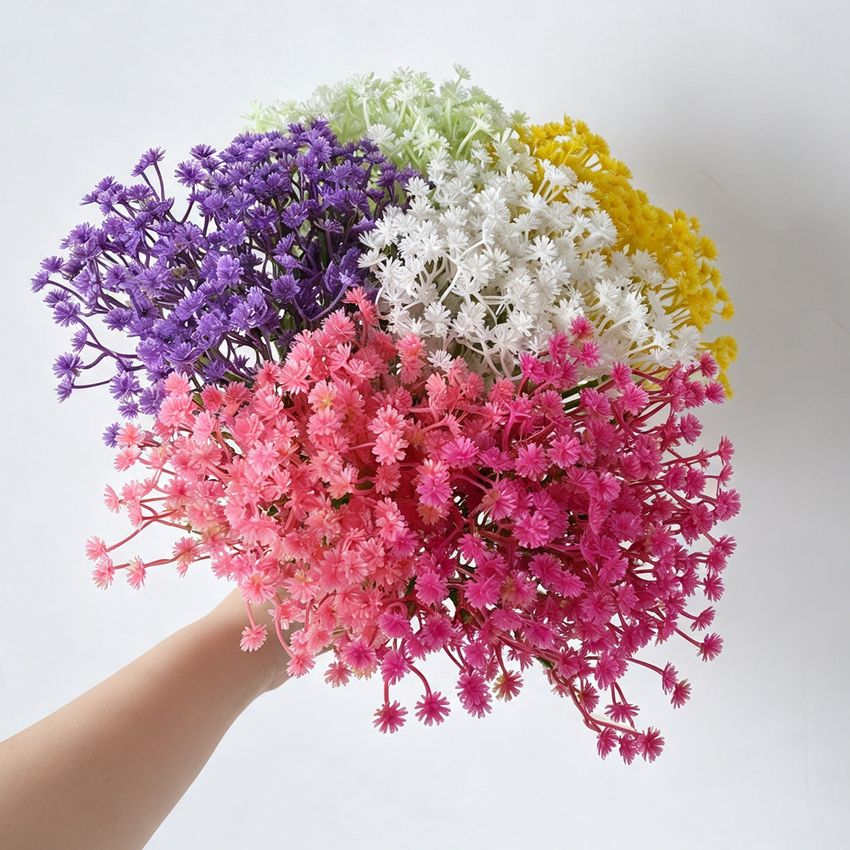 10 Kunststoff-Gypsophila (Schleierkraut) Bündel, je 30 cm, für Hochzeitsdekoration, Trauerkränze, Café-Deko, langlebig & pflegeleicht