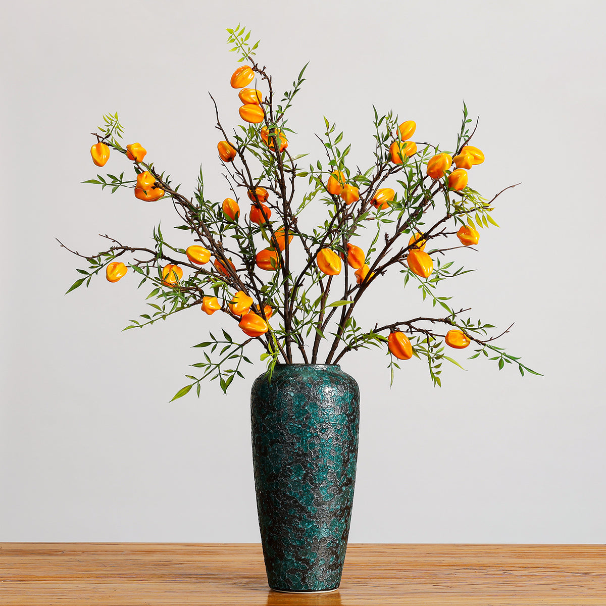 Künstliche Starfruit-Zweig Dekoration, 100 cm, PE/PVC, für Innenraum, Floristik, Event-Deko