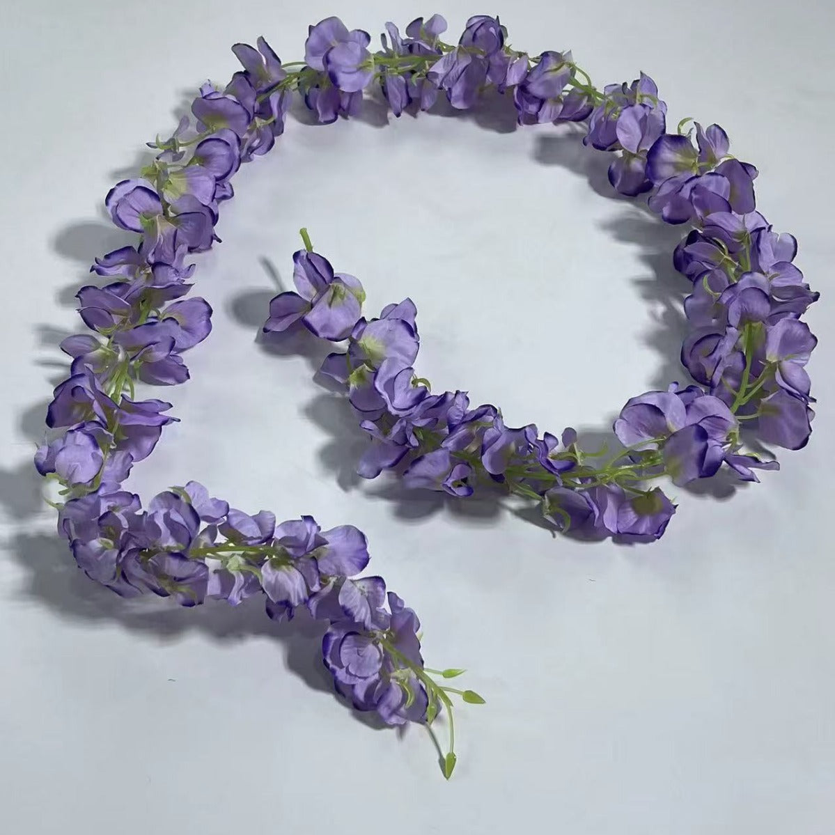 Künstliche Glyzinien-Girlande, 150 cm, Seidenstoff, 168 Blüten, für Hochzeit, Outdoor und Innenraum
