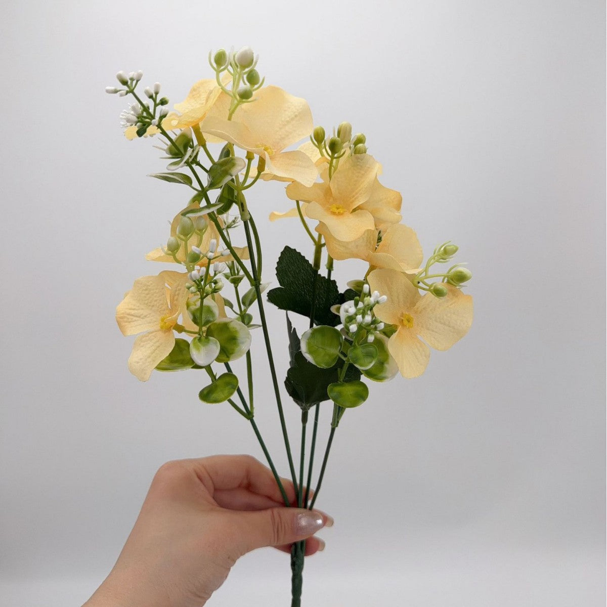 Künstliche Hortensien-Busch, 36 cm, Seidenstoff, Pastelltöne, für Zuhause, Hochzeiten und Dekoration