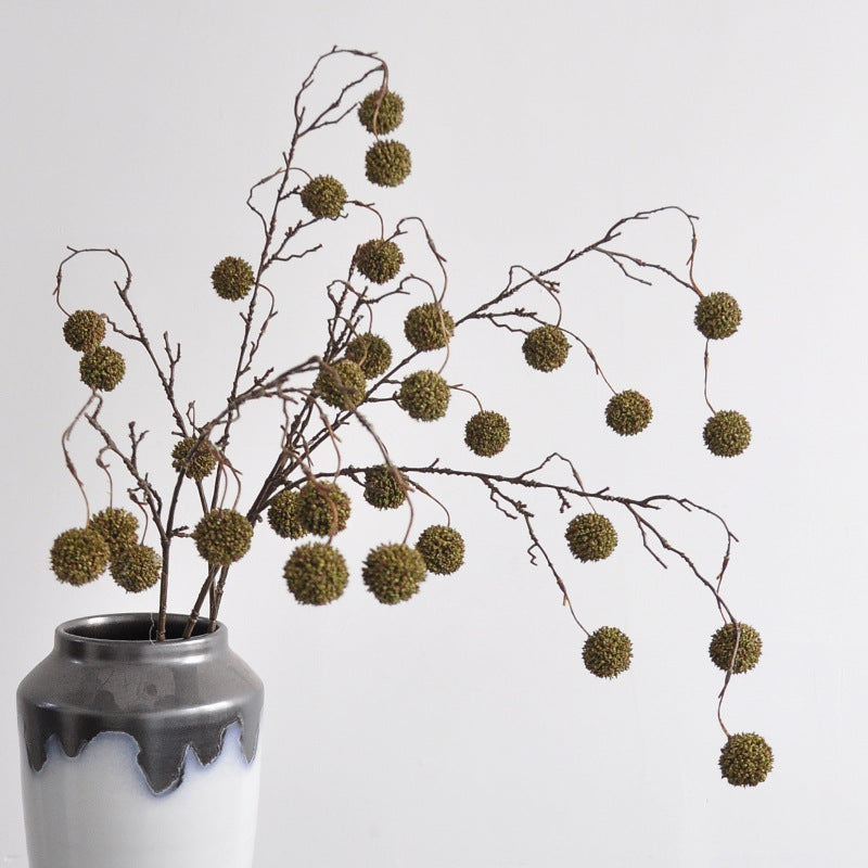 Künstliche Kastanienfrucht, Einzelstiel, 100 cm, Vintage-Stil, Innendekoration