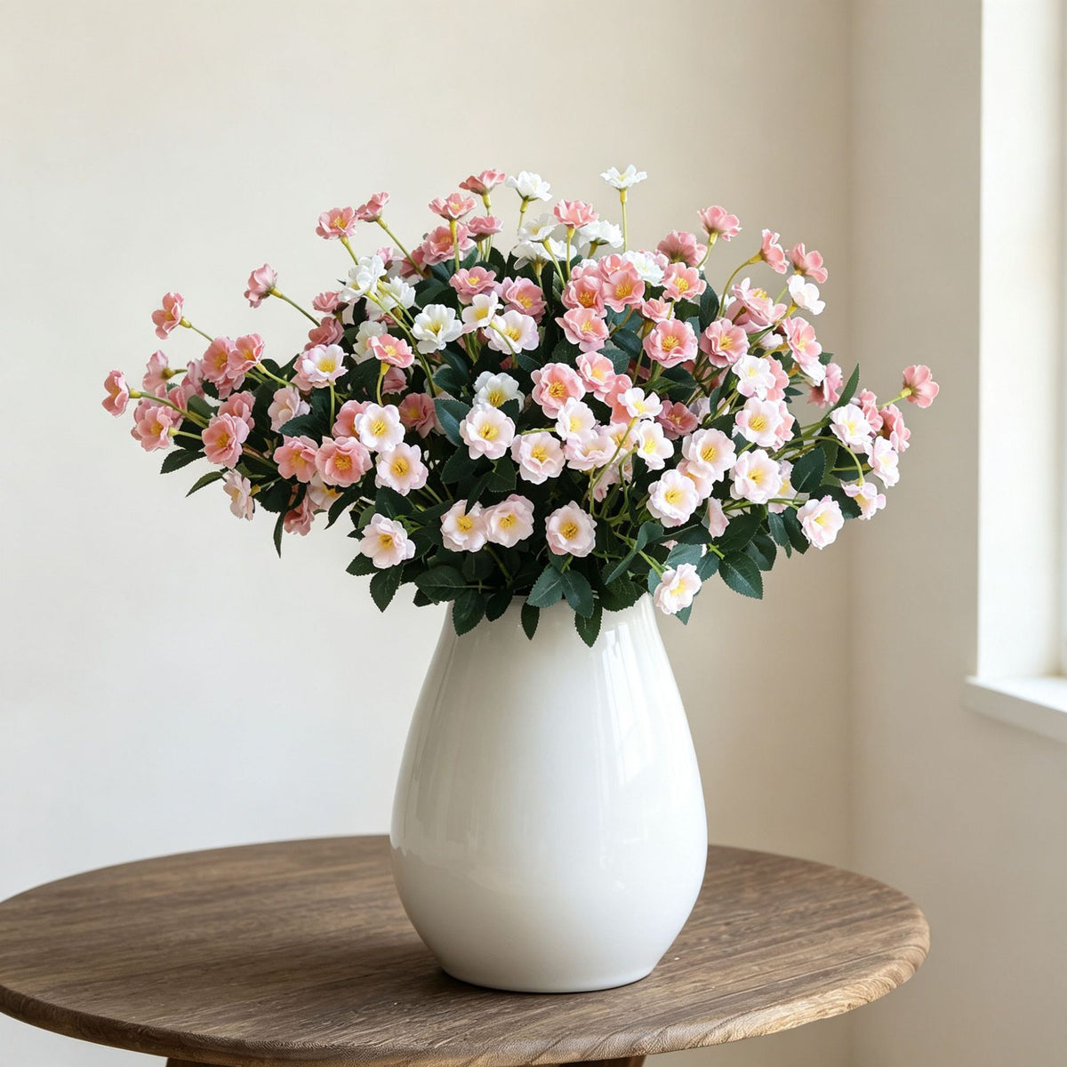 Künstliche Rosenstrauß, 37 cm, aus Seidenstoff, perfekt für Hochzeiten, Innen- und Außendekoration, Büro, Hotel, Einzelhandel