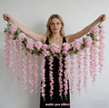 Künstliche Wisteria-Girlande, 230 cm, aus seidenähnlichem Polyester, für Innendekoration, Hochzeiten und Gewerberäume