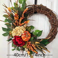 Herbstliche Hagebutten-Hortensien-Girlande, 40 cm, künstlich, rustikale Wanddekoration, Türbehang, Hochzeits- & Festdeko, Grabschmuck