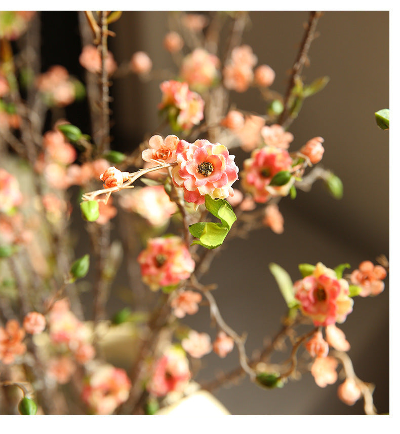 Künstliche Christusdorn-Blüte, Einzelstiel mit 8 Blüten, 91 cm, aus Seidenstoff, für Innendekoration