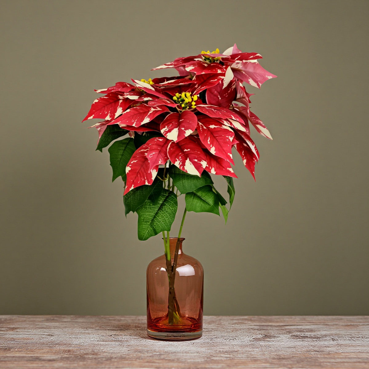 Künstliche Poinsettie, 52 cm hoch, 23 cm Blütendurchmesser, für Hochzeiten und Innenräume