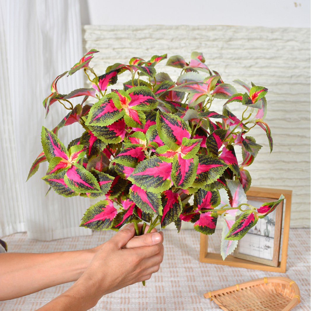 Künstliche Coleus-Pflanze, 45 cm, Buschform, für Innenraum, Hotel- und Schaufensterdekoration