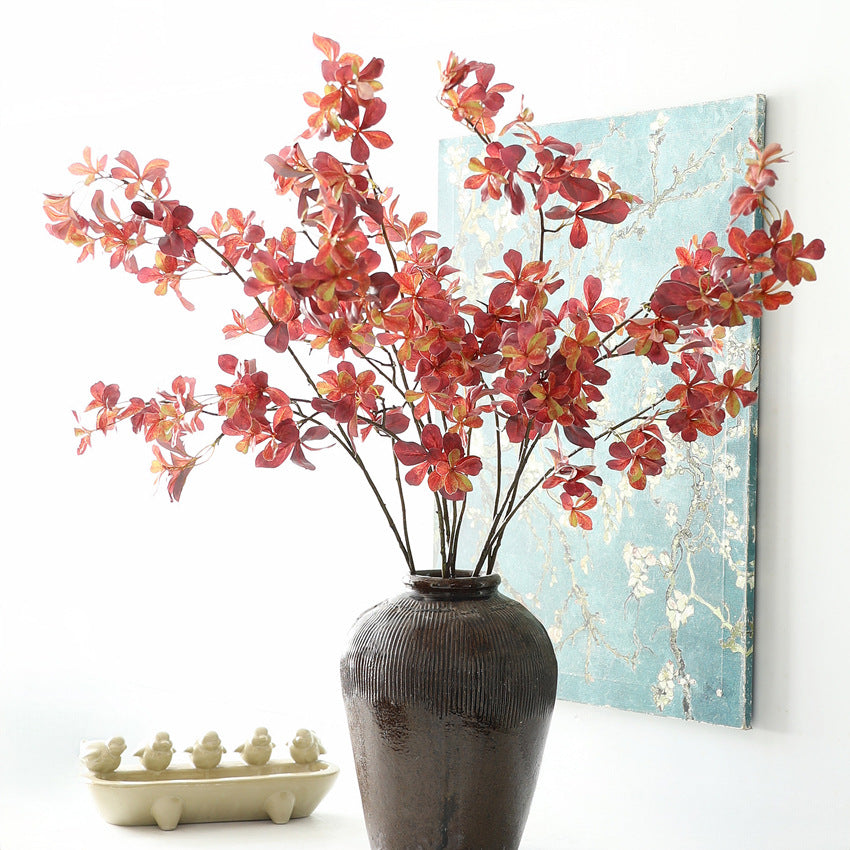 Kunstzweig Hängeglocke (Enkianthus), 1 Bush mit Herbstfarbverlauf, Stoffmaterial, für Wohnzimmer, Hotel & Schaufenster