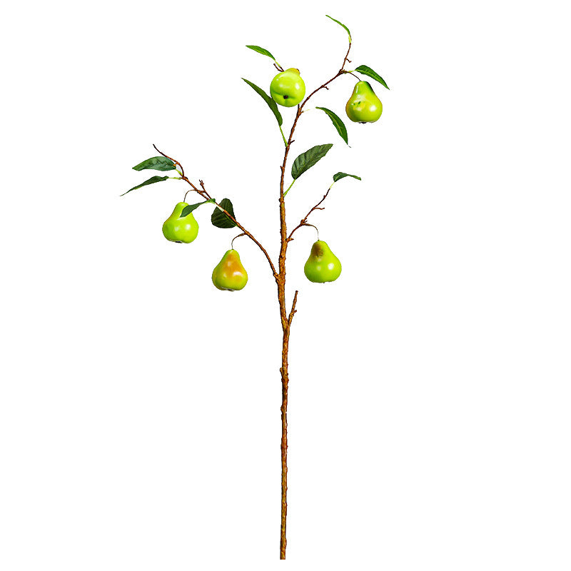 Künstlicher Birnenzweig, 98 cm, 5 Blüten, 6 cm Durchmesser, für Innendekoration und Gewerberäume