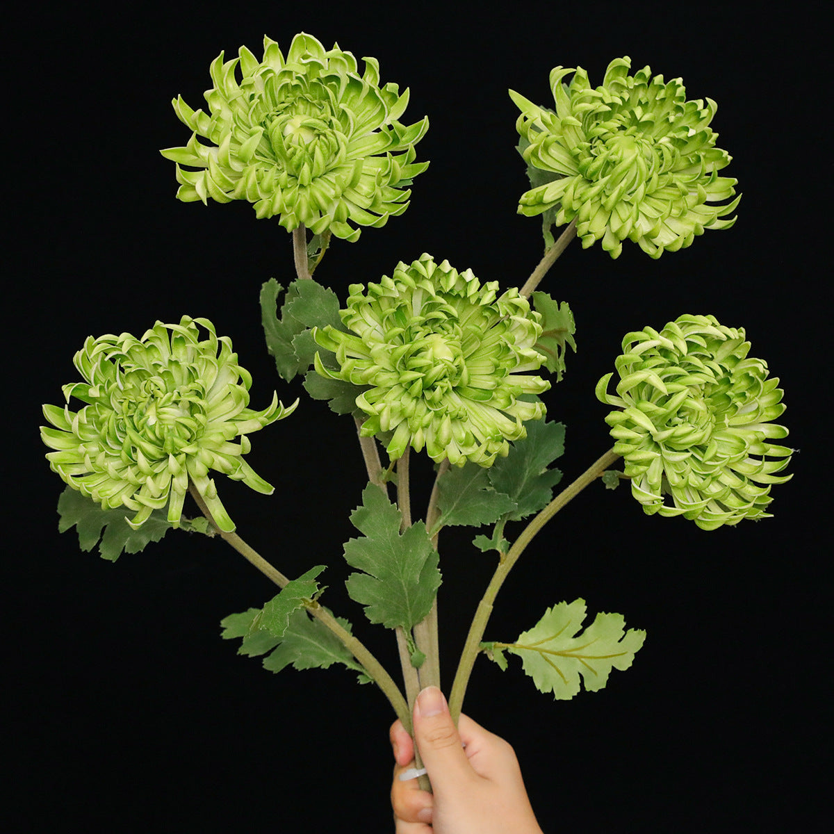 Künstliche Chrysantheme Einzelstiel, 59 cm hoch mit 11 cm Blütendurchmesser, aus seidigem Polyesterstoff für Hochzeiten und Home-Deko