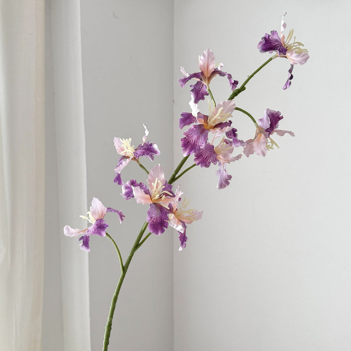 Künstliche Iris mit 9 Blüten, 94 cm hoch, aus Seidenstoff, für Hochzeiten, Innen- und Außendekoration