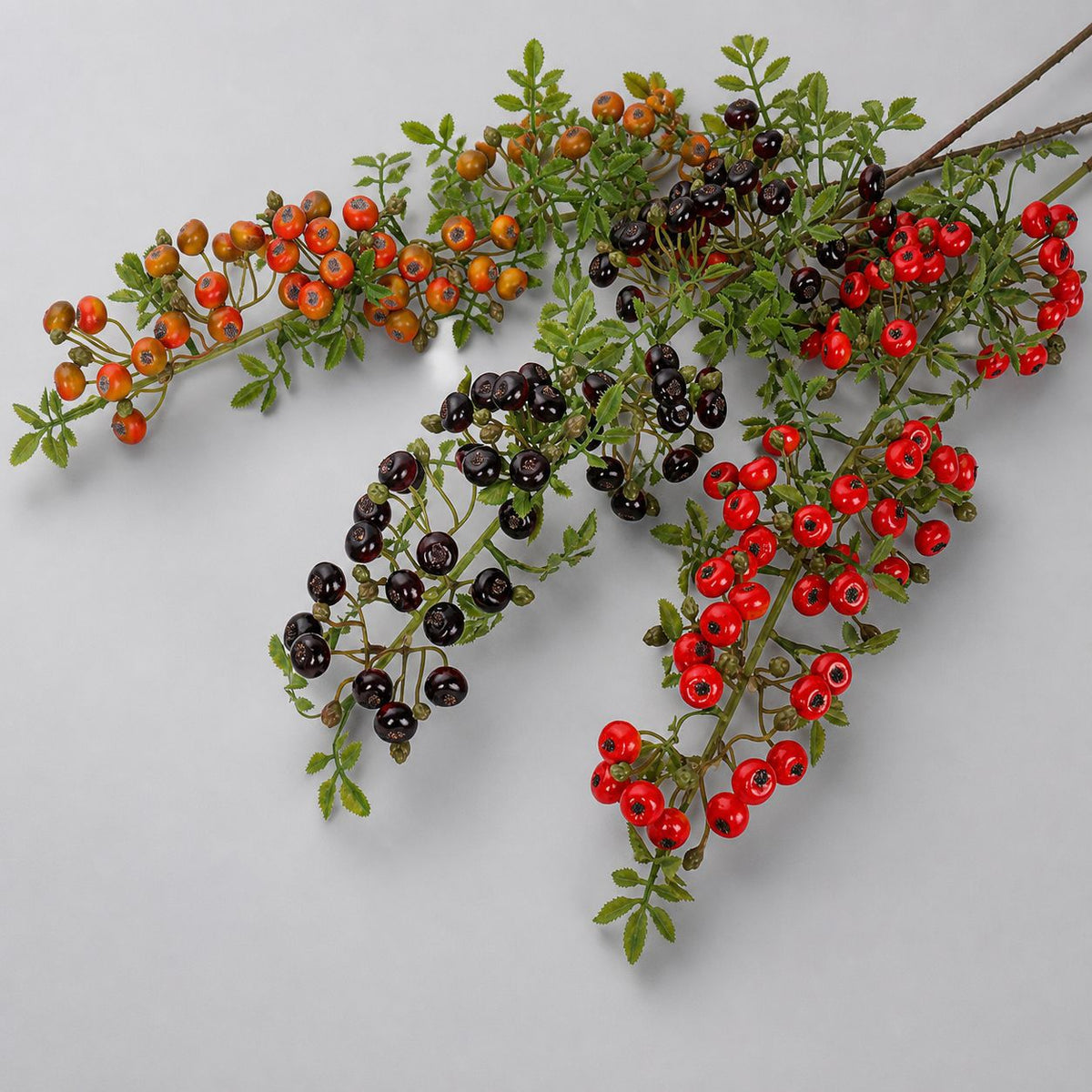 Künstliche Glücksbeeren, Busch mit roten Beeren, 87 cm, für Hochzeitsdekoration, Innenraum und Gewerbe