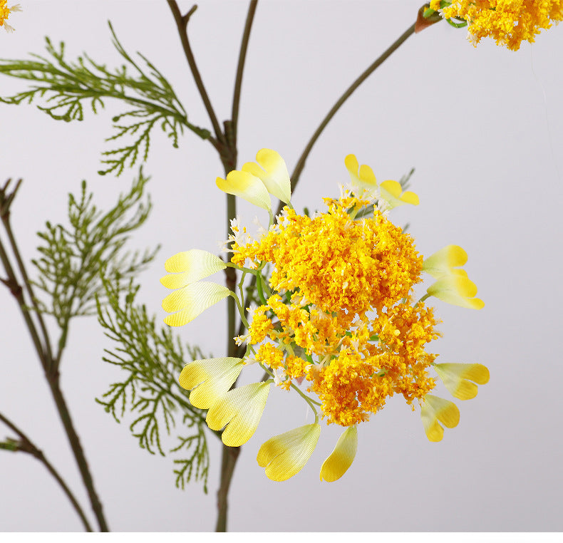 Künstliche Seidenblumen: 4-teilige Schneeballblüte & Löwenzahn, 96 cm, für Hochzeit, Dekoration, Inneraum, Einzelstiel, beugbar