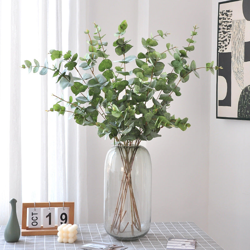 Künstliche Eukalyptus-Zweig, 90 cm, einzeln, 19 Blätter, formbar, für Hochzeit, Dekoration, gewerblichen Einsatz