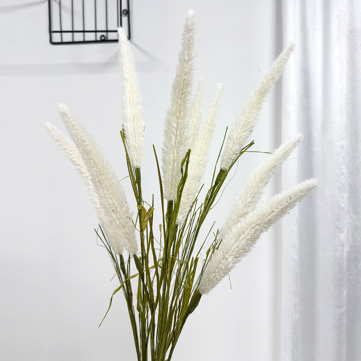 Künstliche Schilf- und Fuchsschwanzgräser, 3-Blüten-Busch, 90 cm, PE-Material, für Hochzeit, Wohnraum und Gewerbe