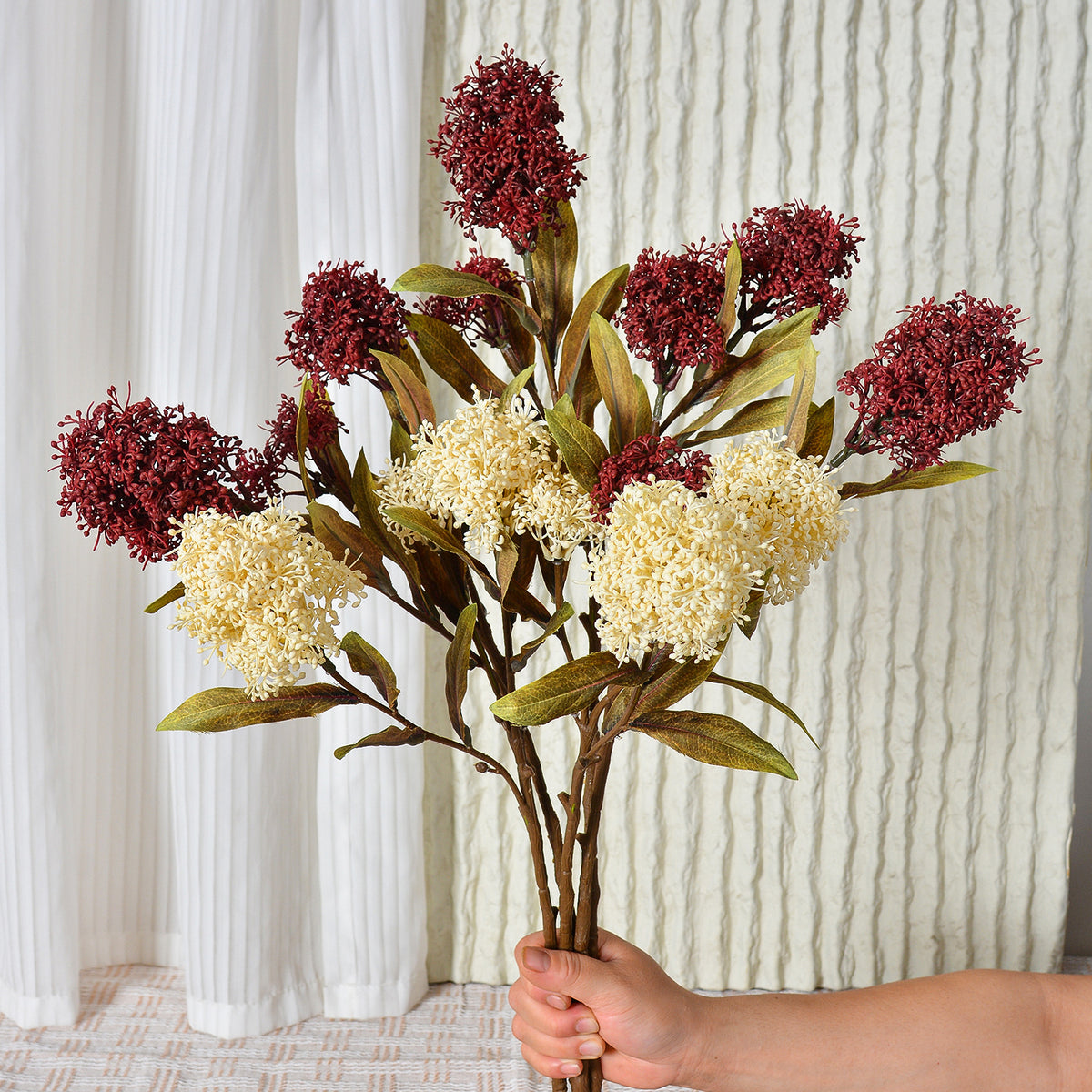 Einzelstiel Skimmia Frucht Kunstblume, 58 cm, Kunststoff, für Hochzeiten, Büro und Zuhause