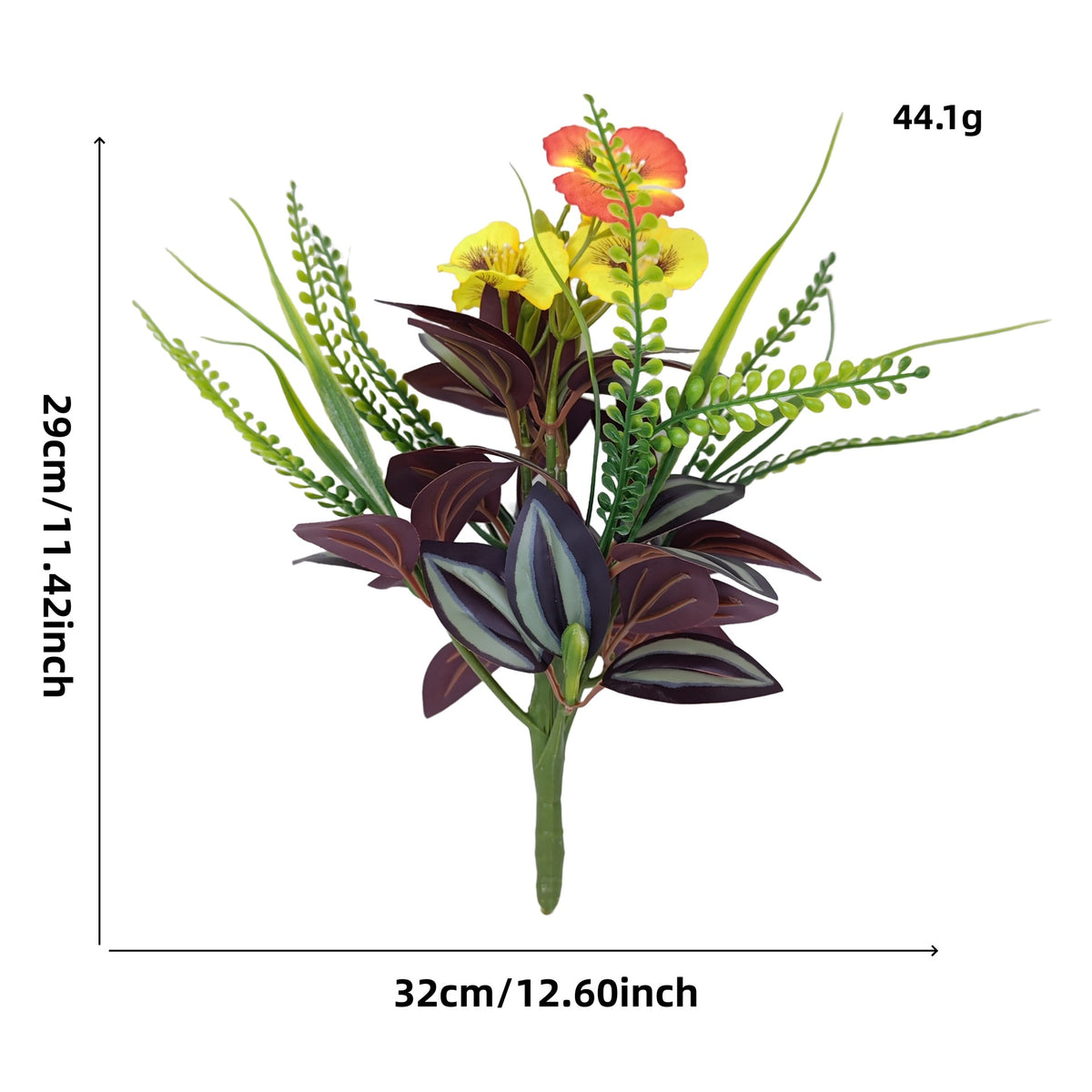 Künstliche Zimmerpflanzen, Set mit Teufelsauge und Balsamine, 29 cm, Kunststoff, für Büro und Zuhause