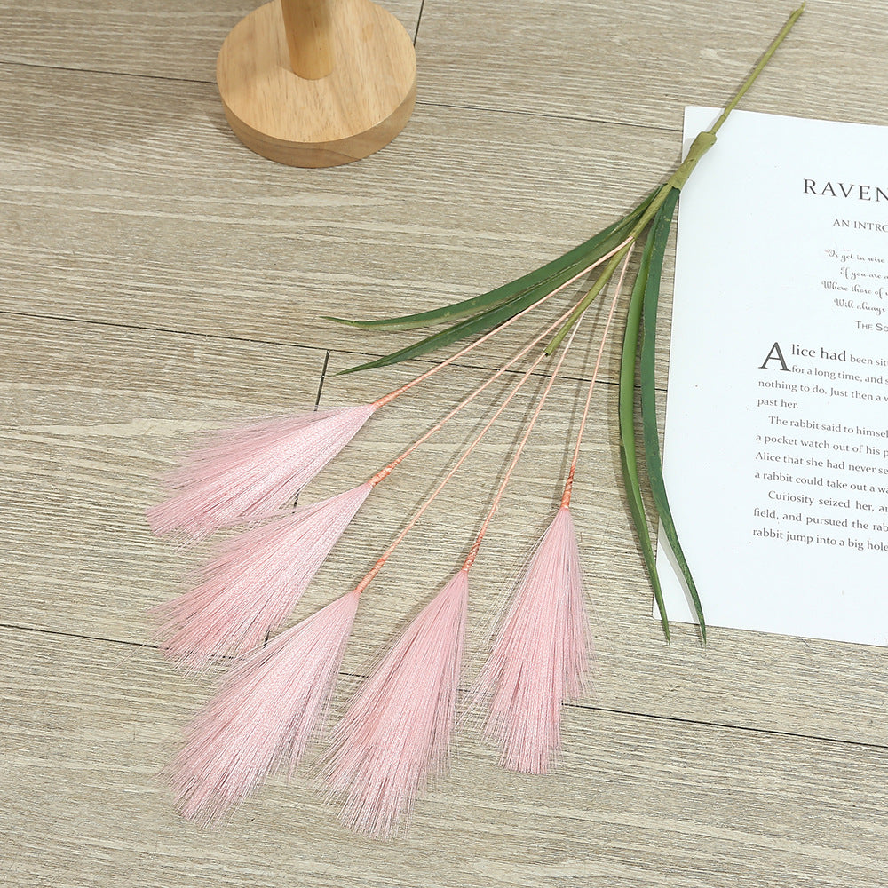 50 cm künstliche Pampasgras-Deko, einzelne Stange, modern, für Hochzeit & Innenraum, 5 Verzweigungen