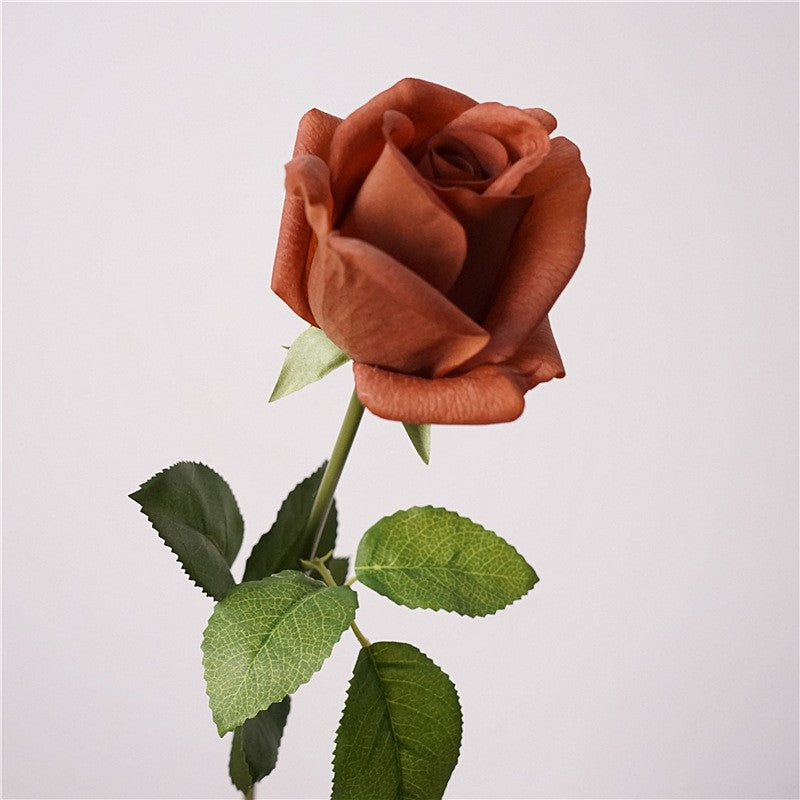 Künstliche Rose, einzelne Stiel mit 1 Blüte (47 cm), Seidenstoff, modern, für Hochzeit, Dekoration, Büro